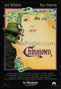 2y0368 CHINATOWN 27x40 video poster R1990 Roman Polanski directed classic, artwork by Jim Pearsall!