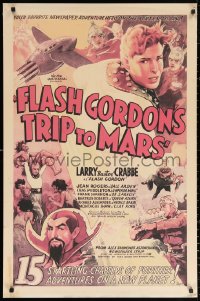 2y0439 FLASH GORDON'S TRIP TO MARS 27x41 commercial poster 1980s cool art with Ming and more!