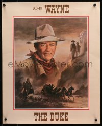 2y0445 JOHN WAYNE 16x20 commercial poster 1983 cool close-up smiling cowboy western art by Parker!