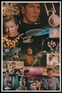 2y0458 STAR TREK 23x35 commercial poster 1976 Captain Kirk, Enterprise, different collage of images!
