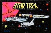 2y0457 STAR TREK 21x33 commercial poster 1976 art of the Enterprise over crushed black felt!