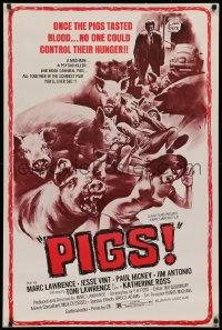 2y0653 DADDY'S DEADLY DARLING 1sh 1972 art of wacky killer PIGS, no one could control their hunger!