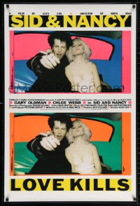 2y0243 SID & NANCY English 1sh 1986 Gary Oldman & Chloe Webb, punk rock classic, Love Kills!