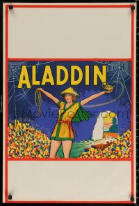 2y0394 ALADDIN stage play English double crown 1930s art of female lead w/lamp & treasure!