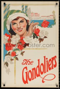 2y0397 GONDOLIERS stage play English double crown 1910s cool art of pretty queen-to-be Casilda!