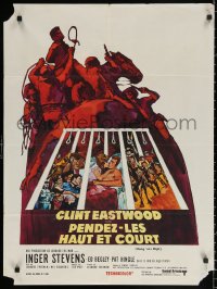 2y0143 HANG 'EM HIGH French 24x32 1968 Clint Eastwood classic, cool Sandy Kossin western art!