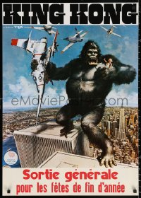 2y0019 KING KONG German 1976 John Berkey art of BIG Ape standing on the Twin Towers!
