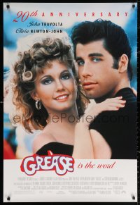 2y0730 GREASE DS 1sh R1998 John Travolta & Olivia Newton-John in a most classic musical!