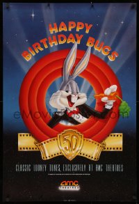 2y0732 HAPPY BIRTHDAY, BUGS: 50 LOONEY YEARS DS 1sh 1990 classic Mel Blanc cartoon, wacky image!