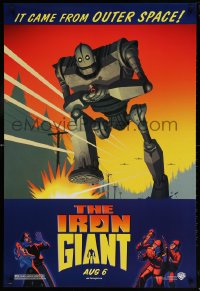 2y0759 IRON GIANT advance 1sh 1999 animated modern classic, cool cartoon robot artwork!