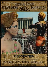 2y0109 CLEOPATRA Italian 27x37 pbusta 1964 best different profile of Elizabeth Taylor in title role!