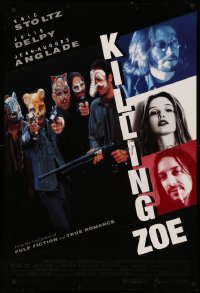 2y0777 KILLING ZOE 1sh 1994 partially written by Tarantino, wacky masked people with guns!