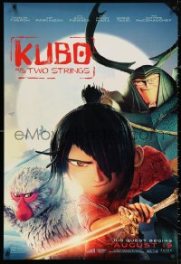 2y0782 KUBO & THE TWO STRINGS advance DS 1sh 2016 voices of Mara, Theron, McConaughey, Fiennes, Takei