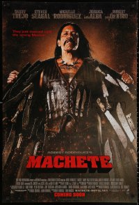 2y0806 MACHETE int'l advance DS 1sh 2010 Robert Rodriguez, Danny Trejo with lots of blades!