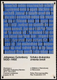 2y0267 JOHANNES GUTENBERG 1400-1468 exhibition Polish 24x33 1973 art exhibition for the printer!