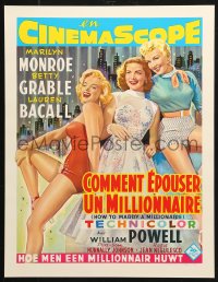 2y0287 HOW TO MARRY A MILLIONAIRE 15x20 REPRO poster 1990s Marilyn Monroe, Grable & Bacall!