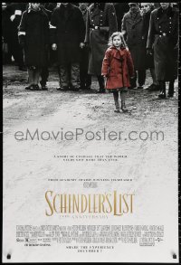 2y0911 SCHINDLER'S LIST advance DS 1sh R2018 Steven Spielberg WWII classic, the Girl in the Red Coat!