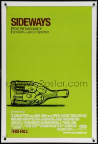 2y0926 SIDEWAYS advance DS 1sh 2004 Alexander Payne classic, cool art of men in bottle!