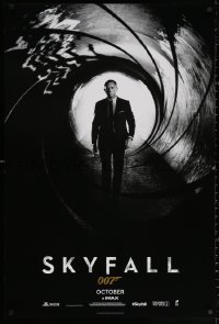2y0936 SKYFALL int'l teaser DS 1sh 2012 October IMAX style, Craig as Bond standing in gun barrel!