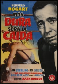 2y0082 HARDER THEY FALL Spanish R1960s Humphrey Bogart and fallen boxer in ring, different!