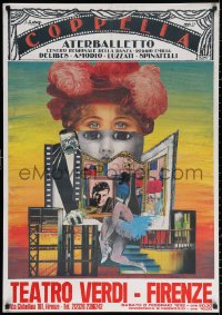 2y0406 COPPELIA 28x39 Italian stage poster 1992 Florence, Italy, completely different wild art!
