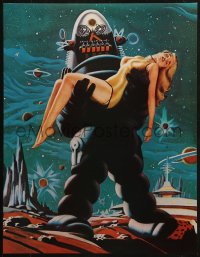 2y0506 FORBIDDEN PLANET 2-sided 17x22 special poster 1970s art of Robby the Robot carrying sexy Anne Francis