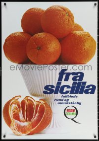 2y0337 FROM SICILY 28x39 Italian advertising poster 1960s several oranges, in Norwegian!