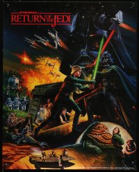 2y0529 RETURN OF THE JEDI 2-sided 18x22 special poster 1983 Keely art of Luke vs Vader, Hi-C promo!