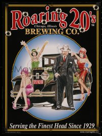 2y0344 ROARING 20'S BREWING CO. 18x24 advertising poster 2000s artwork of flappers and a gangster!