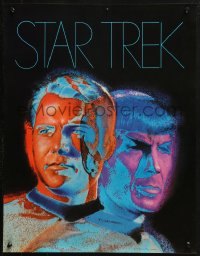 2y0544 STAR TREK 18x24 special poster 1974 different art of Mr. Spock, Captain Kirk w/blue title!