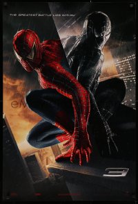 2y0951 SPIDER-MAN 3 teaser DS 1sh 2007 Maguire in red & black costumes, battle within, textured!