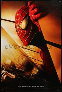 2y0949 SPIDER-MAN teaser DS 1sh 2002 Tobey Maguire w/WTC towers in eyes, Marvel Comics!