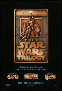 2y0973 STAR WARS TRILOGY DS 1sh 1997 George Lucas, Empire Strikes Back, Return of the Jedi!