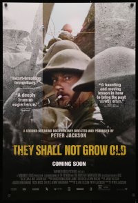 2y0987 THEY SHALL NOT GROW OLD advance DS 1sh 2019 Peter Jackson, restored footage from WWI!