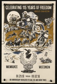 2y0486 HARLEY-DAVIDSON group of 2 special posters 2018 115 years of motorcycle freedom in Milwaukee!