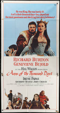 2z0346 ANNE OF THE THOUSAND DAYS int'l 3sh 1970 c/u of King Richard Burton & Genevieve Bujold!