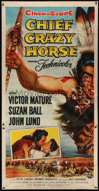 2z0371 CHIEF CRAZY HORSE 3sh 1955 Native American Indian Victor Mature smashed General Custer, rare!
