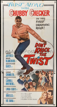 2z0380 DON'T KNOCK THE TWIST 3sh 1962 full-length image of dancing Chubby Checker, rock & roll!
