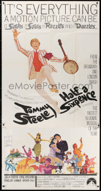 2z0398 HALF A SIXPENCE 3sh 1968 McGinnis art of Tommy Steele with banjo, from H.G. Wells novel!
