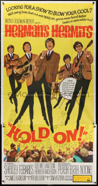 2z0402 HOLD ON 3sh 1966 rock & roll, great full-length image of Herman's Hermits performing!