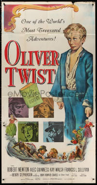 2z0434 OLIVER TWIST 3sh 1951 Davies, Alec Guinness, Newton, David Lean, different art, very rare!