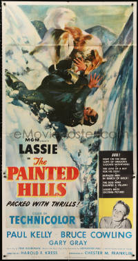 2z0443 PAINTED HILLS 3sh 1951 wonderful artwork of Lassie saving man falling down mountain!