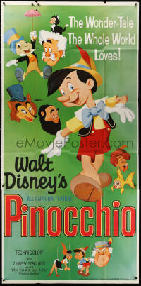 2z0451 PINOCCHIO 3sh R1962 Disney classic fantasy cartoon about a wooden boy who wants to be real!