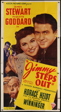 2z0453 POT O' GOLD 3sh R1946 romantic c/u of James Stewart & Paulette Goddard, Jimmy Steps Out!