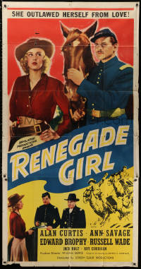 2z0459 RENEGADE GIRL 3sh 1946 Ann Savage outlawed herself from loving Alan Curtis, western!