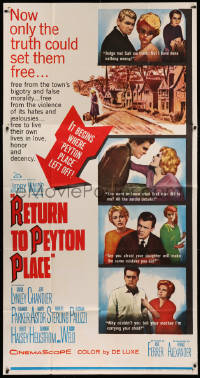 2z0460 RETURN TO PEYTON PLACE 3sh 1961 Carol Lynley as Allison Mackenzie returns to defend herself!