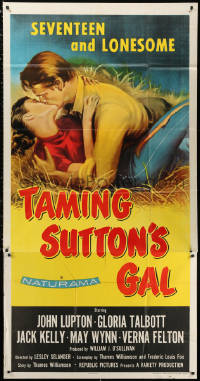 2z0486 TAMING SUTTON'S GAL 3sh 1957 Gloria Talbott is seventeen & lonesome and kissing in the hay!