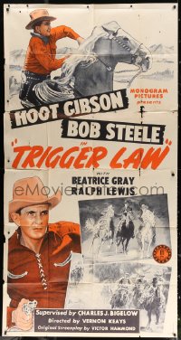 2z0503 TRIGGER LAW 3sh 1944 great artwork of western cowboys Hoot Gibson & Bob Steele, rare!