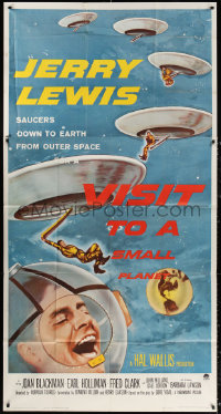 2z0508 VISIT TO A SMALL PLANET 3sh 1960 wacky alien Jerry Lewis saucers down to Earth from space!