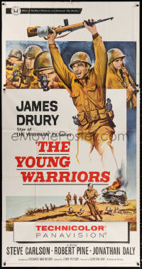 2z0519 YOUNG WARRIORS 3sh 1966 art of WWII soldier James Drury, star of TV's The Virginian!